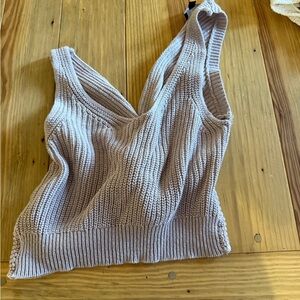 Lulu's Cream Knit Crop Top